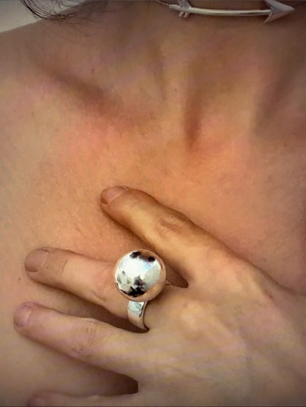 BIZARRE Jewelry Handcrafted 925 Sterling Silver Big Ball Statement Ring